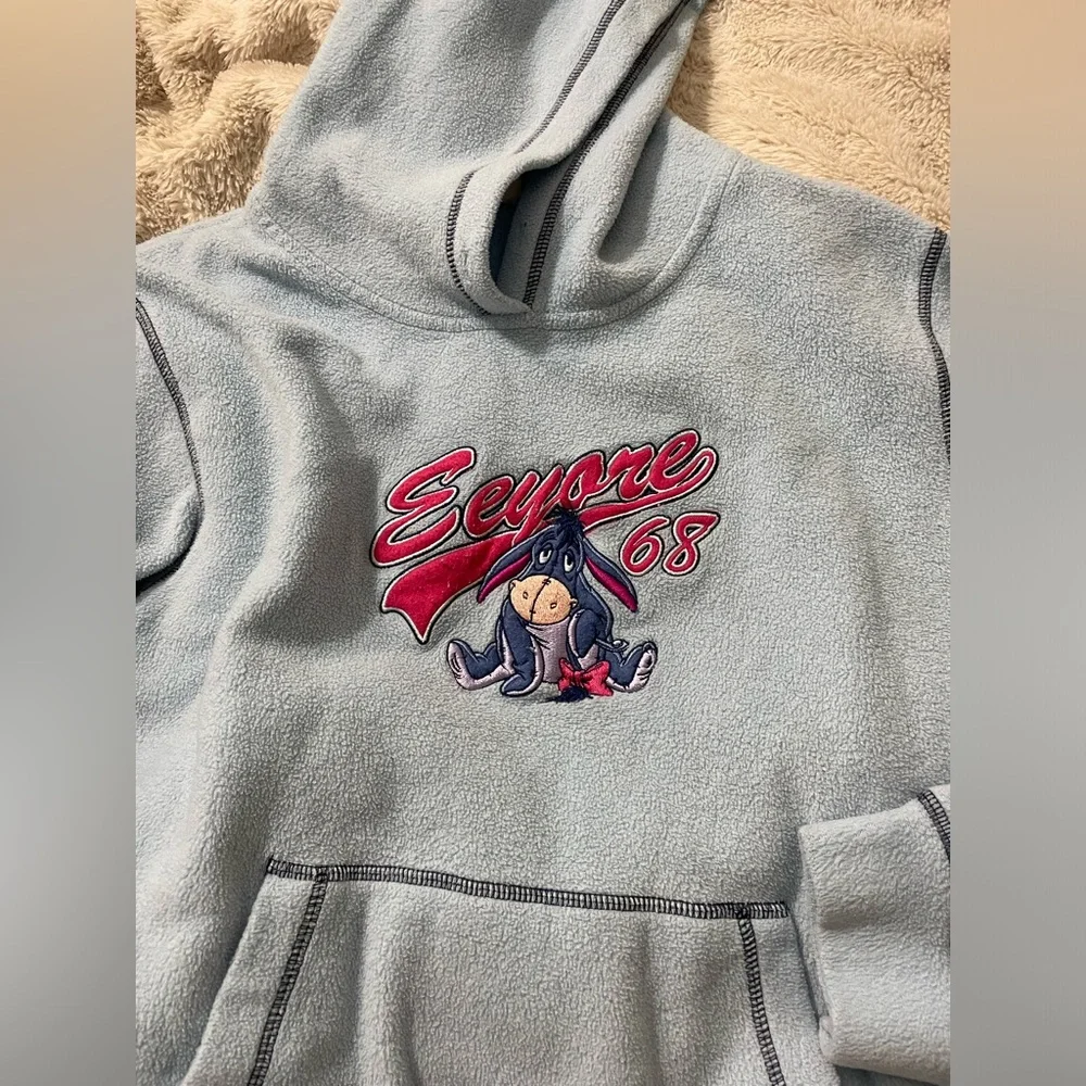 Genuine Vintage Disney Winnie the Pooh Eeyore fleece Hoodie 1968 - Picture 2 of 4